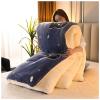 BDMFJY Super Warm Lamb Velvet Fabric Winter Quilt Blanket, Thickened Warm Breathable Cashmere Fiber Filled Core Double- Sided Quilt for Cold Weather,D,150x200cm1.75kg view 1