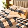 BDMFJY Super Warm Lamb Velvet Fabric Winter Quilt Blanket, Thickened Warm Breathable Cashmere Fiber Filled Core Double- Sided Quilt for Cold Weather,F,150x200cm1.75kg view 4