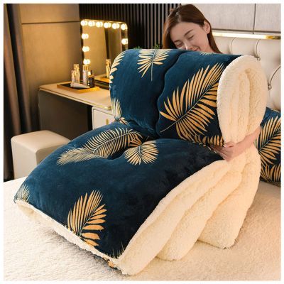 BDMFJY Super Warm Lamb Velvet Fabric Winter Quilt Blanket, Thickened Warm Breathable Cashmere Fiber Filled Core Double- Sided Quilt for Cold Weather,A,150x200cm 2.5kg