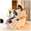 BDMFJY Super Warm Lamb Velvet Fabric Winter Quilt Blanket, Thickened Warm Breathable Cashmere Fiber Filled Core Double- Sided Quilt for Cold Weather,C,150x200cm1.75kg view 1