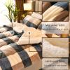 BDMFJY Super Warm Lamb Velvet Fabric Winter Quilt Blanket, Thickened Warm Breathable Cashmere Fiber Filled Core Double- Sided Quilt for Cold Weather,C,150x200cm1.75kg view 3