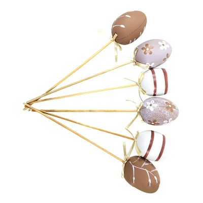 HANABASS 6pcs Easter Eggs Decor Colorful Adornments for Boys and Girls for Festival Scene Garden Home Decoration Easy to Use Safe Tasteless