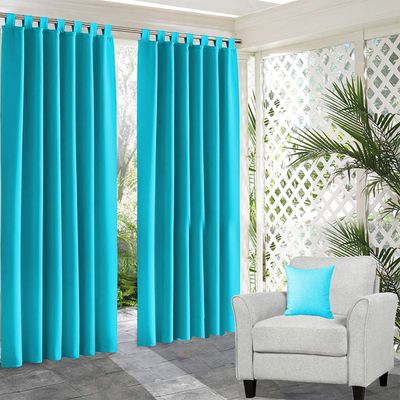 Modern Decorative Tab Top Solid Curtain, Living Room, Window Treatments Draperies for Bedroom Polyester Blend (Turquoise, 56 Inch Wide by 72 Inch Long- 1 Panel)