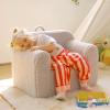 ALIMORDEN Kids Ultra-Soft Snuggle Foam Filled Chair, Toddler Cuddly Sherpa Reading Couch for Boys and Girls, Light Grey view 2
