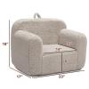 ALIMORDEN Kids Ultra-Soft Snuggle Foam Filled Chair, Toddler Cuddly Sherpa Reading Couch for Boys and Girls, Light Grey view 3