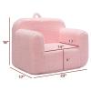 ALIMORDEN Kids Ultra-Soft Snuggle Foam Filled Chair, Toddler Cuddly Sherpa Reading Couch for Boys and Girls, Pink view 3