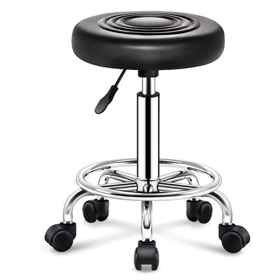ilifehome Drafting Stool Bar Stool with Wheels, Adjustable Swivel Barstools Backless for Kitchen Counter, Work Stool SPA Barber Stool, Black/White/Blue/Orange/Red(seat Height 47-62cm)