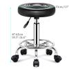ilifehome Drafting Stool Bar Stool with Wheels, Adjustable Swivel Barstools Backless for Kitchen Counter, Work Stool SPA Barber Stool, Black/White/Blue/Orange/Red(seat Height 47-62cm) view 2
