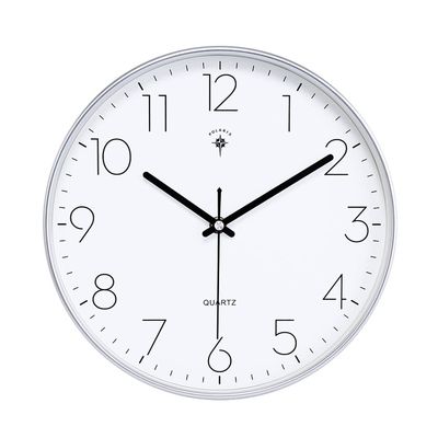 BcofoA Nordic Wall Clock Living Room Clock Creative Modern Minimalist Wall Watch Clock Wall Fashion Quartz Clock Home 15 inches (Color : Silver)