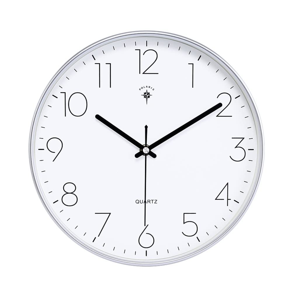 BcofoA Nordic Wall Clock Living Room Clock Creative Modern Minimalist Wall Watch Clock Wall Fashion Quartz Clock Home 15 inches (Color : Silver)