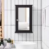 Dual-use, Wall Mount Mirror w/Adjustable Shelf, Vanity Storage Bathroom, Living Room or Entryway Medicine Cabinets, Small, Coffee view 1