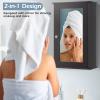Dual-use, Wall Mount Mirror w/Adjustable Shelf, Vanity Storage Bathroom, Living Room or Entryway Medicine Cabinets, Small, Coffee view 2
