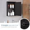 Dual-use, Wall Mount Mirror w/Adjustable Shelf, Vanity Storage Bathroom, Living Room or Entryway Medicine Cabinets, Small, Coffee view 3
