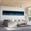 EROMMY 100 inch Electric Fireplace Inserts, Recessed and Wall Mounted Fireplace Silence Linear Fireplace with Timer, Remote Control, Overheating Protection, 9 Colors Adjustable LED Flame, 750/1500W view 1