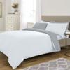 Premium 3 Piece Duvet Cover Set - Full Size Duvet Cover with Zipper & Corner Ties 100% Egyptian Cotton All Season Reversible Warm & Cooling Duvet Covers Full(88x88), Silver/White view 2