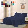 Grand King Size 4-Piece Sheet Set - Hotel Luxury 400-Thread-Count Egyptian Cotton Extra Soft Bed Sheets - Deep Pocket fits up to 18-21 inch Mattress (Stripe, Navy Blue) view 2