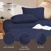 Grand King Size 4-Piece Sheet Set - Hotel Luxury 400-Thread-Count Egyptian Cotton Extra Soft Bed Sheets - Deep Pocket fits up to 18-21 inch Mattress (Stripe, Navy Blue) view 3