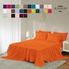Alaska King Size 4-Piece Sheet Set - Hotel Luxury 400-Thread-Count Egyptian Cotton Extra Soft Bed Sheets - Deep Pocket fits up to 18-21 inch Mattress (Solid, Orange) view 2