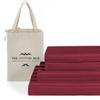 Grand King Size 4-Piece Sheet Set - Hotel Luxury 400-Thread-Count Egyptian Cotton Extra Soft Bed Sheets - Deep Pocket fits up to 18-21 inch Mattress (Stripe, Burgundy) view 1