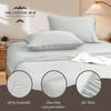 Alaska King Size 4-Piece Sheet Set - Hotel Luxury 400-Thread-Count Egyptian Cotton Extra Soft Bed Sheets - Deep Pocket fits up to 18-21 inch Mattress (Stripe, Silver Grey) view 3