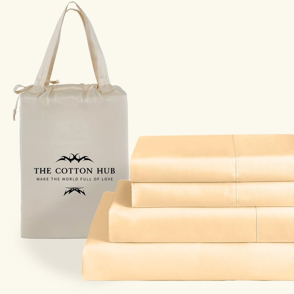 Grand King Size 4-Piece Sheet Set - Hotel Luxury 400-Thread-Count Egyptian Cotton Extra Soft Bed Sheets - Deep Pocket fits up to 18-21 inch Mattress (Solid, Beige)