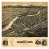 Missoula Montana Panoramic Bird's Eye View Map by the American Publishing Co. circa 1891 - available in 16 x 24 inches and 24 x 36 inches (24 x 36 inches) view 1