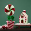 Northlight 11" White and Red Peppermint Candy House Christmas Decoration view 3