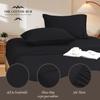 Alaska King Size 4-Piece Sheet Set - Hotel Luxury 400-Thread-Count Egyptian Cotton Extra Soft Bed Sheets - Deep Pocket fits up to 18-21 inch Mattress (Stripe, Black) view 3