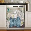 Farmhosue Floral Dishwasher Magnet Cover Decals Dishwasher Magnetic Sticker,Flower Vase Bless Home Magnets Panel Decal for Home Kitchen Appliance Decor 23"x26" view 2