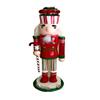 Candyland Candy Cane Gentleman Handmade Wooden Nutcracker White Red Medium view 1