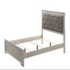 Esofastore 3Pc Silver Finish Twin Size Panel Upholstered Button Tufted Headboard Bed Nightstand Set Wooden Bedroom Furniture view 3