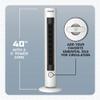 Hurricane Triple Action Indoor Tower Fan, 40 Inch Air Enhancing Electric Cooling Fan with Aromatherapy Diffuser and Remote Control, White view 2