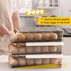 OnDisplay Stackable Acrylic Gravity Egg Tray Holder for Fridge - Food-Safe PET Refrigerator Storage Bin for Eggs (Brown, Set of 3 Trays) view 4