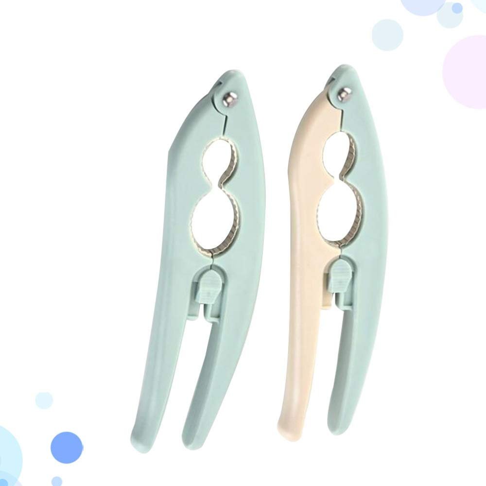 YUHUAWF Nut Cracker 2pcs Multifunctional Nut Walnut Opener Nut Pliers Tool Nut Shucker Portable Walnut Clip for Home Stainless Steel (Color : As Shown)