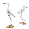 YOUUGIOR 2PCS Coastal Ocean Decor Wooden Standing Seagull Figurine Statue Home Living Room Decoration(Green) view 1