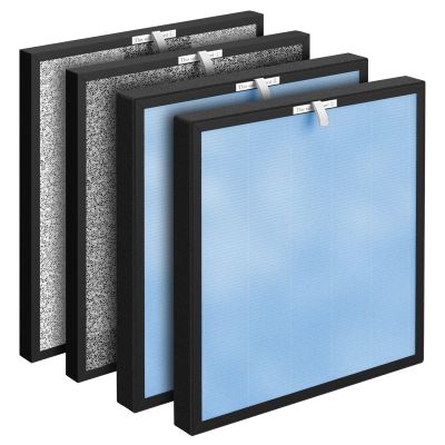 HSP001 True HEPA Replacement Filter Compatible with HSP001 Air Clean-er Purifier 4-in-2 filters of HEPA Filter, Activated Carbon and Cold Catalyst, 2 Packs