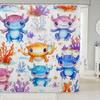 Cartoon Axolotl Shower Curtain for Kids Boys Girls Bathtubs Decor,Kawaii Axolotl Waterproof Bath Curtain Ocean Sealife Reptiles Fish Bathroom Accessories Coastal Sea Stalls 12 Hooks,72x72,Purple view 1