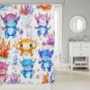 Cartoon Axolotl Shower Curtain for Kids Boys Girls Bathtubs Decor,Kawaii Axolotl Waterproof Bath Curtain Ocean Sealife Reptiles Fish Bathroom Accessories Coastal Sea Stalls 12 Hooks,72x72,Purple view 2