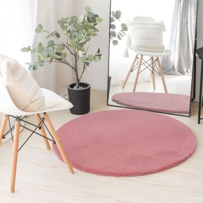 BAILR Soft Shaggy Rug 47inch, Fluffy Bedroom Carpet for Girls, Rectangular Carpets Non Slip, Modern Soft Shaggy Rugs, for Bedroom Girls Kids Living Room Home