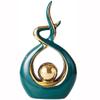 Abstract Sculpture Modern Home Decor Art Ceramic Statue, Table Decoration Sculpture, for Living Room Bookshelf Wine Cabinets TV Stand Decorations Coffee Table Centerpiece - Great Idea,Green,S view 1