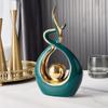 Abstract Sculpture Modern Home Decor Art Ceramic Statue, Table Decoration Sculpture, for Living Room Bookshelf Wine Cabinets TV Stand Decorations Coffee Table Centerpiece - Great Idea,Green,S view 2