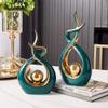 Abstract Sculpture Modern Home Decor Art Ceramic Statue, Table Decoration Sculpture, for Living Room Bookshelf Wine Cabinets TV Stand Decorations Coffee Table Centerpiece - Great Idea,Green,S view 3