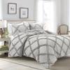 3 Piece Cross Diamond Ruffle Duvet Cover with Zipper & Corner Ties 1000 Thread Count 100% Egyptian Cotton Premium Hotel Class Decorative Bedding Luxurious Quality (King/Cal-King 104" X 92", White) view 2