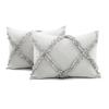 3 Piece Cross Diamond Ruffle Duvet Cover with Zipper & Corner Ties 1000 Thread Count 100% Egyptian Cotton Premium Hotel Class Decorative Bedding Luxurious Quality (King/Cal-King 104" X 92", White) view 3