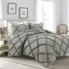 3 Piece Cross Diamond Ruffle Duvet Cover with Zipper & Corner Ties 1000 Thread Count 100% Egyptian Cotton Premium Hotel Class Decorative Bedding Luxurious Quality (Oversized King 120" x 98", Silver) view 2