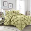 3 Piece Cross Diamond Ruffle Duvet Cover with Zipper & Corner Ties 1000 Thread Count 100% Egyptian Cotton Premium Hotel Class Decorative Bedding Luxurious Quality (King -XL 116'' x 98'', Ivory) view 2