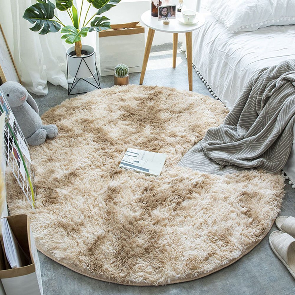 BAILR Luxury Fluffy Area Rugs 31inch, Super Soft and Comfy Carpet, Non Slip Comfy Living Room Carpets, for Girls Room, Kids Room, Baby Room