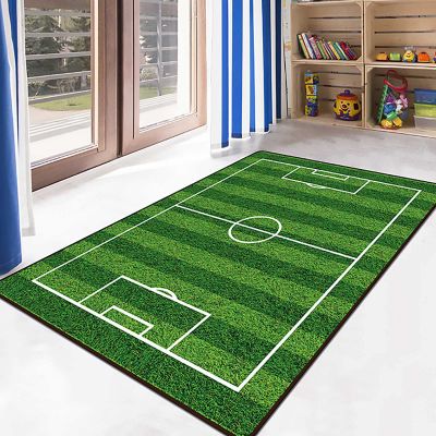 XQKXHZ Kids Rug for Playroom, Kids Carpet Playmat Rug, Fun Football Field Game Floor Carpet, Learn & Have Fun & Educational Play Mat Rug Great for Children Bedroom Playroom Living Room,140x200cm