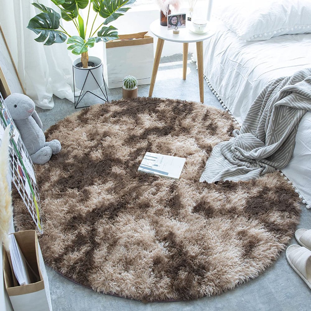 BAILR Super Soft and Comfy Carpet 55inch, Fluffy Soft Bedroom Area Rugs, Non Slip Furry Living Room Carpets, for Girls Room, Kids Room, Baby Room