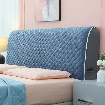 ZZYK Headboard Slipcover Stretch Bed Headboard Cover Solid Color Dustproof Cover Thicken Cotton Fabric Bed Head Cover Suitable All Kinds of Headboards,Blue,47"/120cm